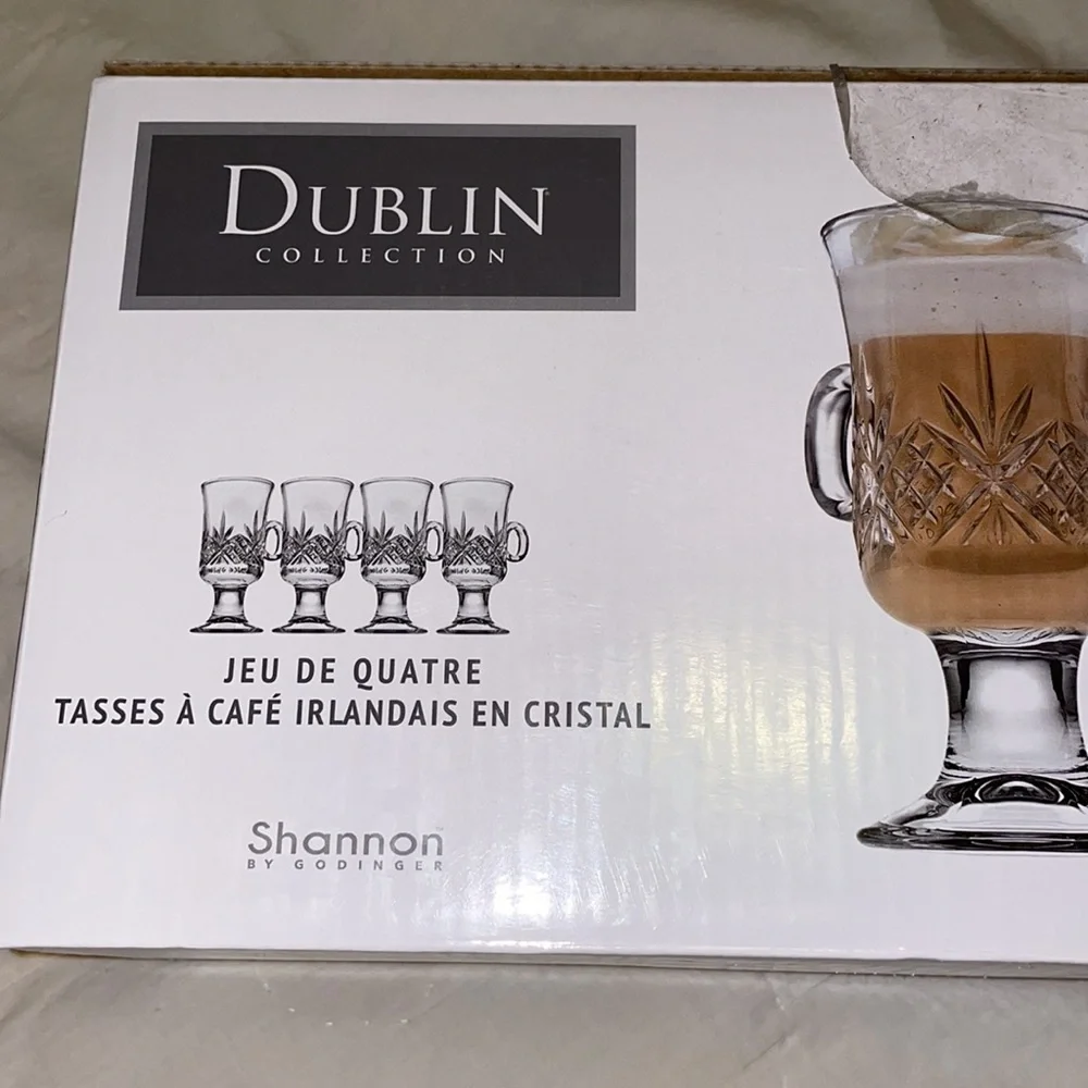 BN in Box 4 pcs Irish coffee glasses by Shannon godinger